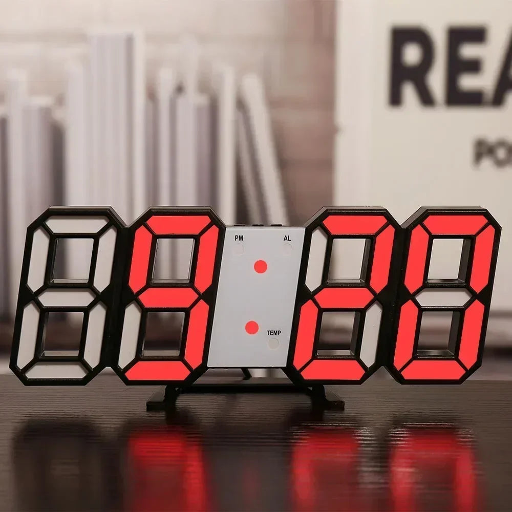 Moderne 3D LED Digitaluhr mit Temperaturanzeige und Weckfunktion
