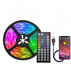 RGB LED light strip 1–30 m – USB 5V – Bluetooth, WLAN or 44-key remote control – App controllable – Music Sync
