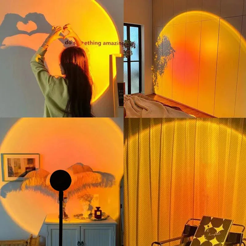 Sunset Projector Lamp – LED Sunset Light with 7 Colors, 360 Degree Rotation and USB – Perfect Decorative and Photo Lamp for Home