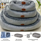 Plush oval pet bed for dogs and cats – Washable, breathable all-season cushion for all sizes