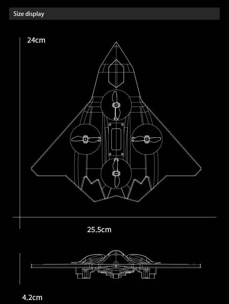RC Flugzeug mit Fernbedienung und LED Beleuchtung, wiederaufladbares Kampfjet Spielzeug mit Ein Tasten Start und Landung, Stunt Flugzeug für Kinder und Anfänger Indoor Outdoor
