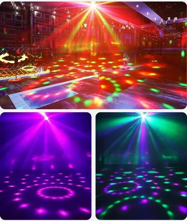 RGB LED Disco Licht – Rotierender DJ Ball mit Strobe & Sound-Control, 15W Party-Lampe für Zuhause, Club, Events & Weihnachten