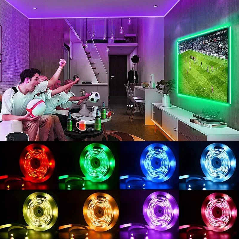 LED TV backlight – RGB USB LED strip with 3-button control, self-adhesive and flexible