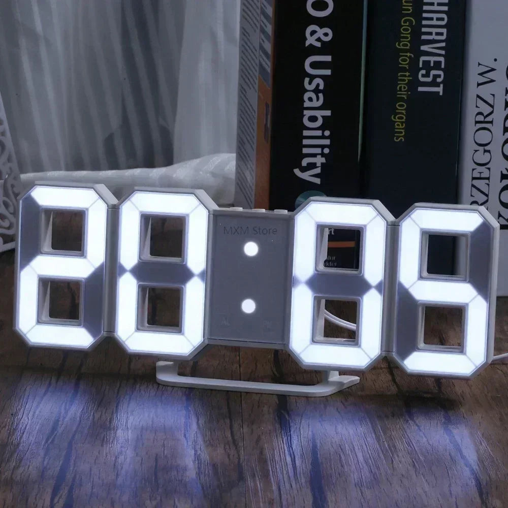 Moderne 3D LED Digitaluhr mit Temperaturanzeige und Weckfunktion