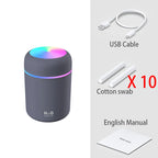 Mini-Luftbefeuchter und Aroma-Diffusor 300ml USB – LED-Licht, Ultraschall, 2 Sprühmodi, leise