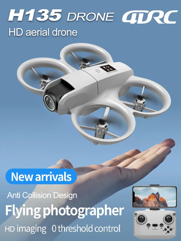 H135 Mini-Drone – Faltbarer 4K Dual-Kamera FPV Quadcopter mit WIFI, Höhenhaltung & 180° elektrischer Kamerasteuerung