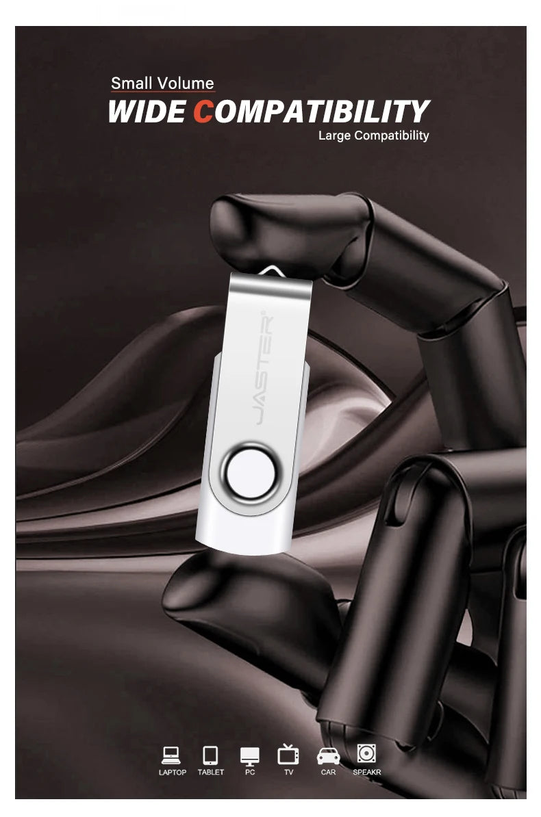 USB 3.0 Metal USB Stick – Rotatable Mini Pendrive 4–64 GB, Robust and High-Speed