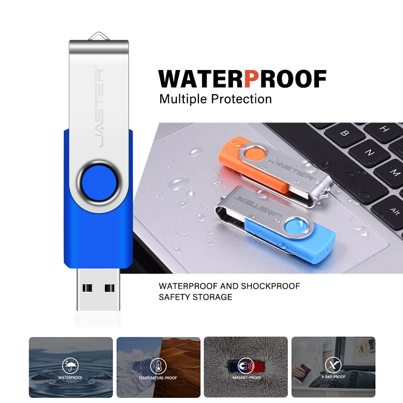 USB 3.0 Metal USB Stick – Rotatable Mini Pendrive 4–64 GB, Robust and High-Speed