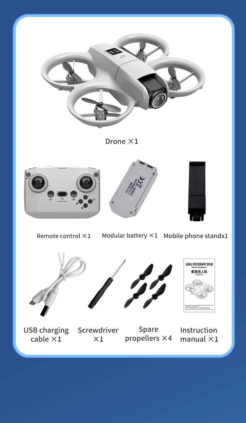 H135 Mini-Drone – Faltbarer 4K Dual-Kamera FPV Quadcopter mit WIFI, Höhenhaltung & 180° elektrischer Kamerasteuerung