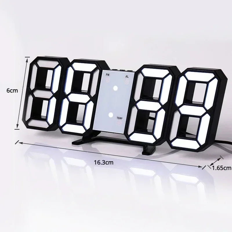 Moderne 3D LED Digitaluhr mit Temperaturanzeige und Weckfunktion