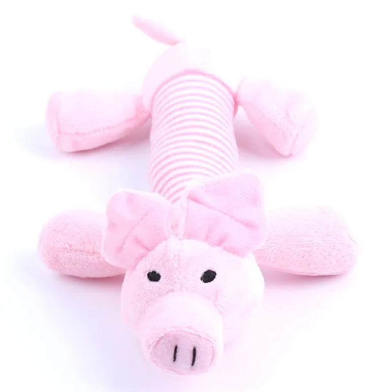 Füllfreies Hundespielzeug mit Quietscher – Langlebiges Plüsch-Kauspielzeug mit Knistereffekt für Hunde