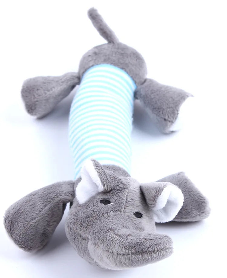 Füllfreies Hundespielzeug mit Quietscher – Langlebiges Plüsch-Kauspielzeug mit Knistereffekt für Hunde