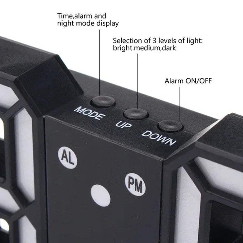 Moderne 3D LED Digitaluhr mit Temperaturanzeige und Weckfunktion