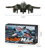 RC Flugzeug mit Fernbedienung und LED Beleuchtung, wiederaufladbares Kampfjet Spielzeug mit Ein Tasten Start und Landung, Stunt Flugzeug für Kinder und Anfänger Indoor Outdoor