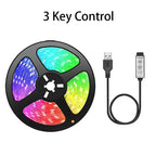 LED TV backlight – RGB USB LED strip with 3-button control, self-adhesive and flexible