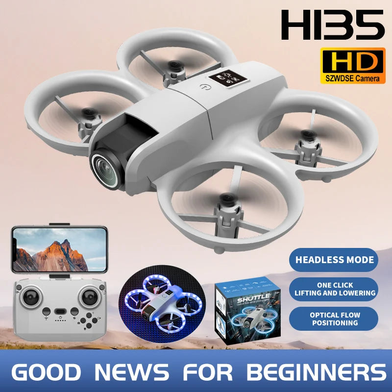 H135 Mini-Drone – Faltbarer 4K Dual-Kamera FPV Quadcopter mit WIFI, Höhenhaltung & 180° elektrischer Kamerasteuerung