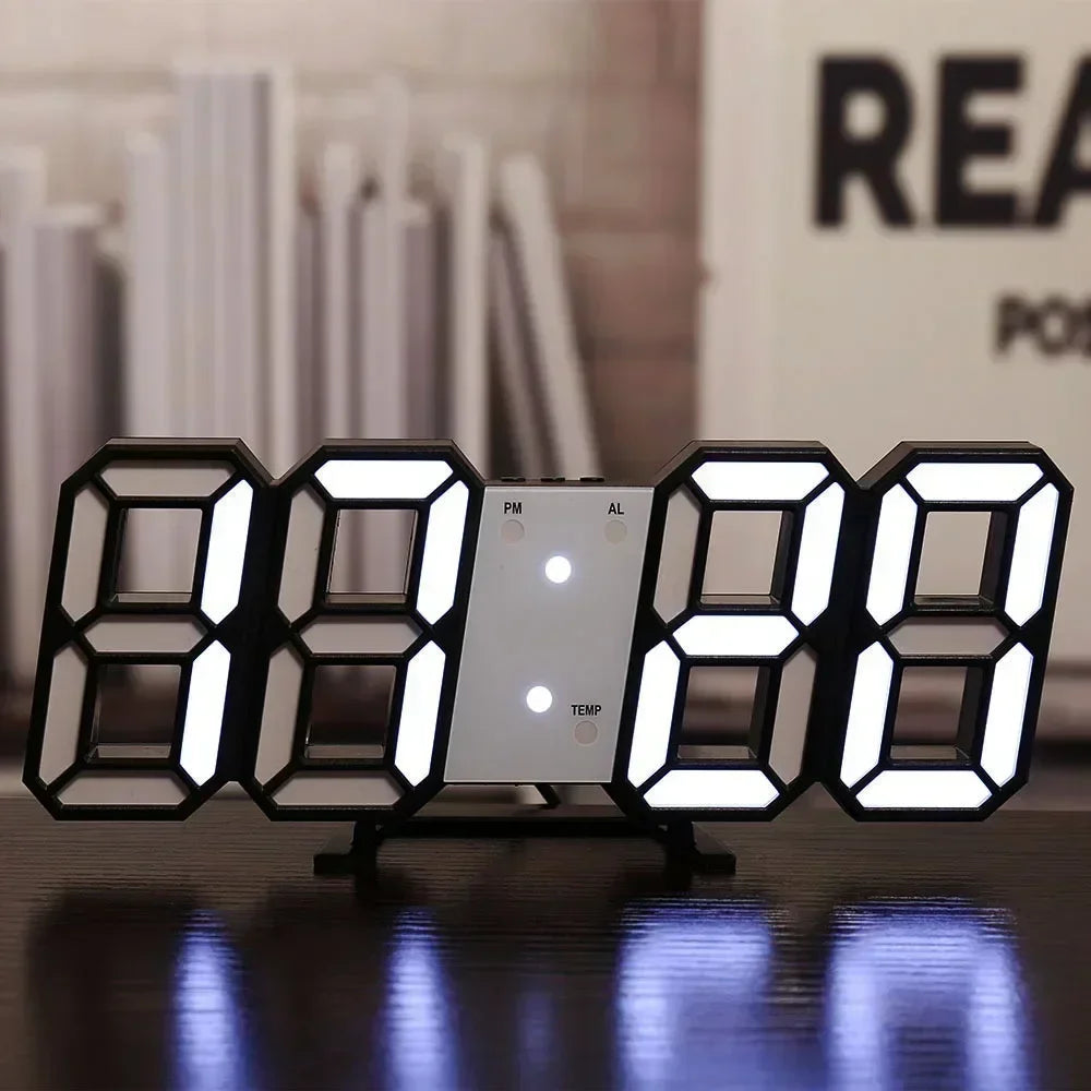Moderne 3D LED Digitaluhr mit Temperaturanzeige und Weckfunktion