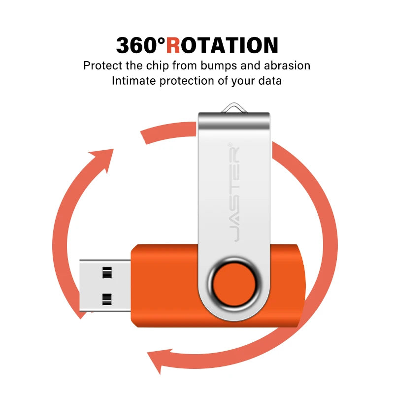 USB 3.0 Metal USB Stick – Rotatable Mini Pendrive 4–64 GB, Robust and High-Speed
