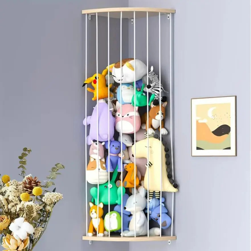 Platzsparender Stofftierhalter für Zimmerecken – Der praktische „Zoo“ für Kuscheltiere & Co.