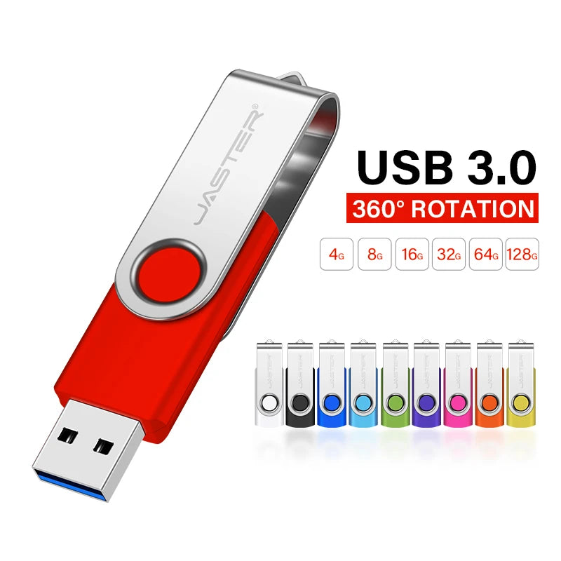 USB 3.0 Metal USB Stick – Rotatable Mini Pendrive 4–64 GB, Robust and High-Speed