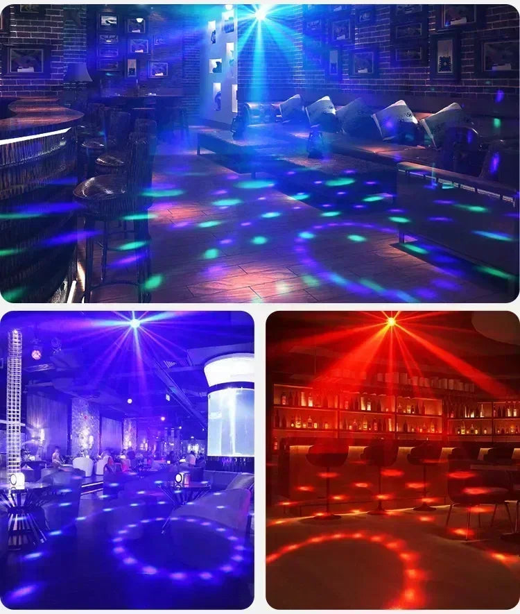 RGB LED Disco Licht – Rotierender DJ Ball mit Strobe & Sound-Control, 15W Party-Lampe für Zuhause, Club, Events & Weihnachten