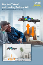 RC Flugzeug mit Fernbedienung und LED Beleuchtung, wiederaufladbares Kampfjet Spielzeug mit Ein Tasten Start und Landung, Stunt Flugzeug für Kinder und Anfänger Indoor Outdoor