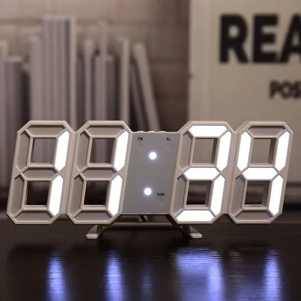 Moderne 3D LED Digitaluhr mit Temperaturanzeige und Weckfunktion