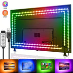 LED TV backlight – RGB USB LED strip with 3-button control, self-adhesive and flexible