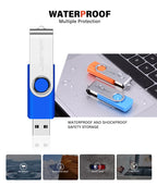 USB 3.0 Metal USB Stick – Rotatable Mini Pendrive 4–64 GB, Robust and High-Speed