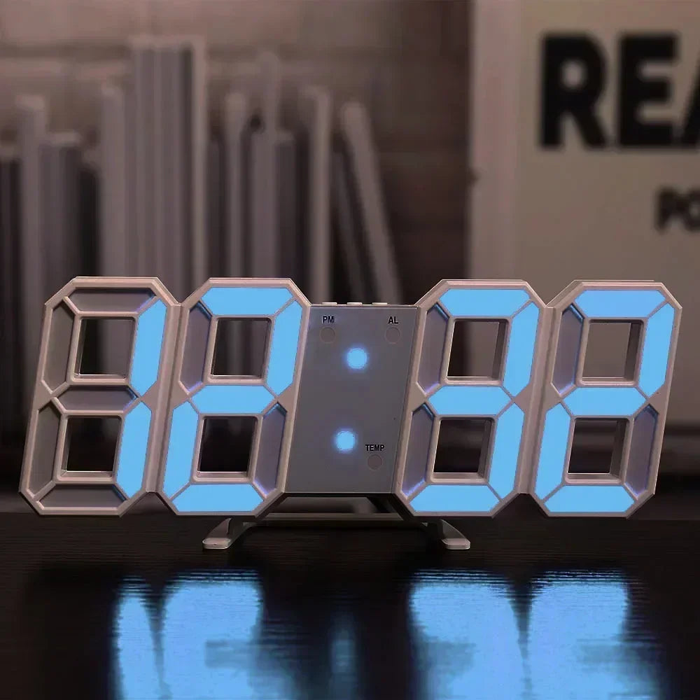 Moderne 3D LED Digitaluhr mit Temperaturanzeige und Weckfunktion