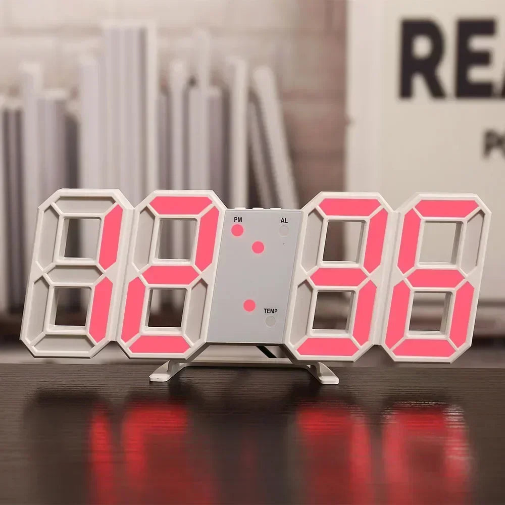 Moderne 3D LED Digitaluhr mit Temperaturanzeige und Weckfunktion