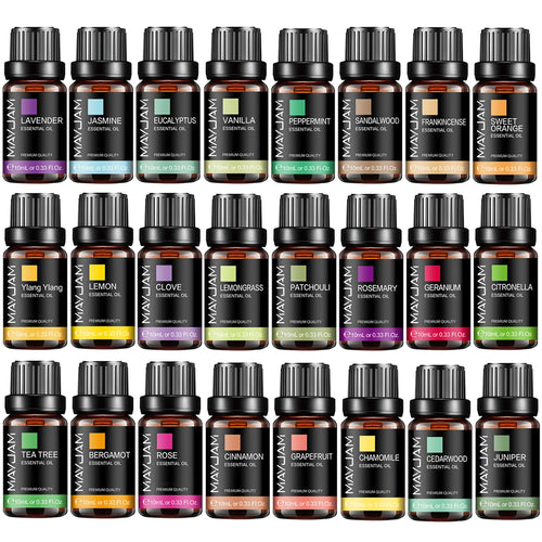 Ätherisches Öl 10 ml – Reines Duftöl für Aromatherapie, Diffuser, Massage & DIY (Lavendel, Jasmin, Eukalyptus, Vanille, Sandelholz, Bergamotte, Rosmarin, Citronella, Zimt)