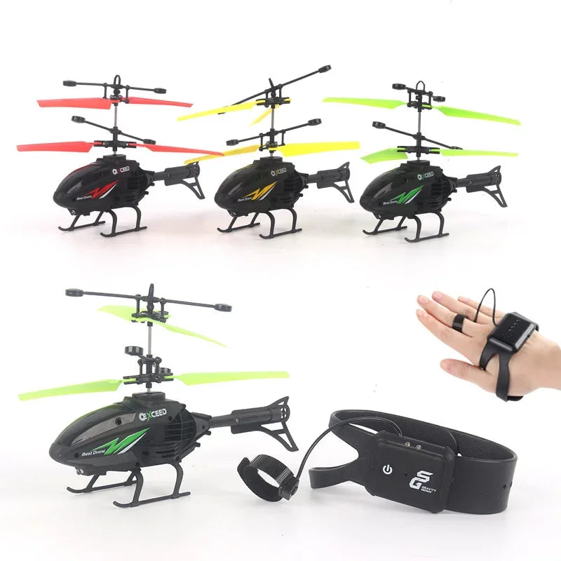 Handgelenk-gesteuerter Induktions-Mini-Helikopter – Stoßfeste RC-Drohne mit LED-Beleuchtung & USB-Aufladung
