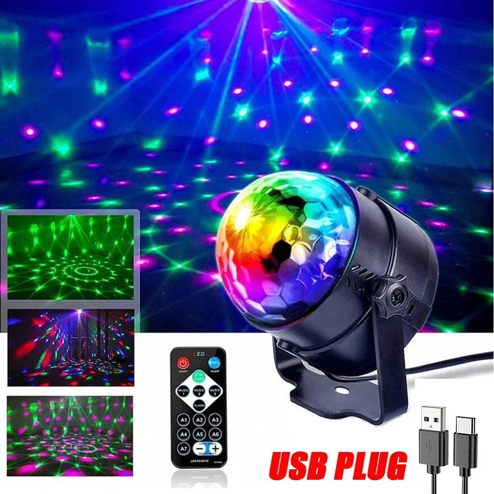 RGB LED Disco Licht – Rotierender DJ Ball mit Strobe & Sound-Control, 15W Party-Lampe für Zuhause, Club, Events & Weihnachten