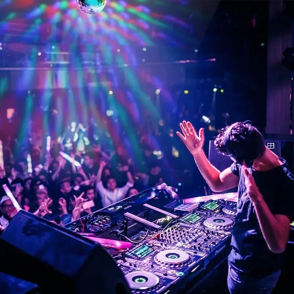 RGB LED Disco Licht – Rotierender DJ Ball mit Strobe & Sound-Control, 15W Party-Lampe für Zuhause, Club, Events & Weihnachten