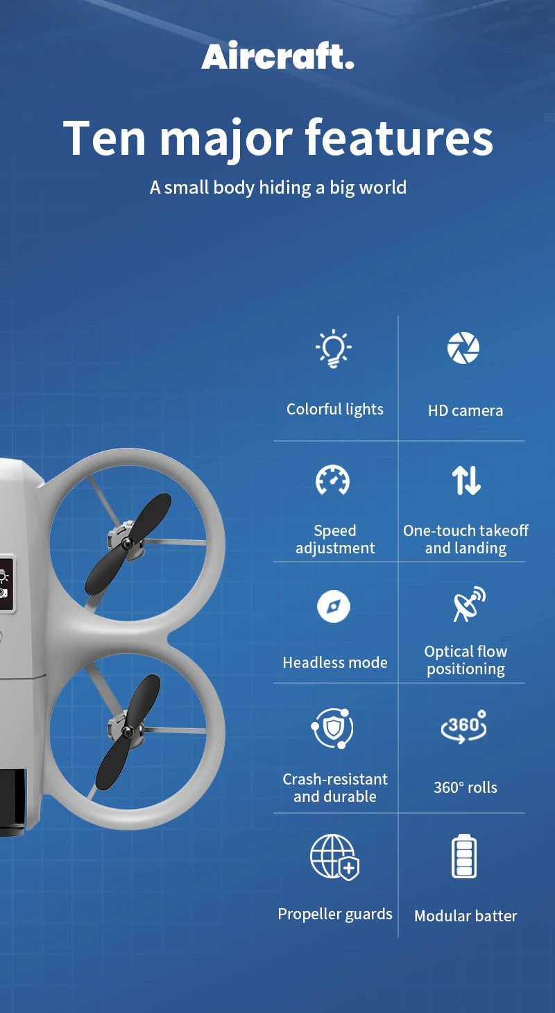 H135 Mini-Drone – Faltbarer 4K Dual-Kamera FPV Quadcopter mit WIFI, Höhenhaltung & 180° elektrischer Kamerasteuerung